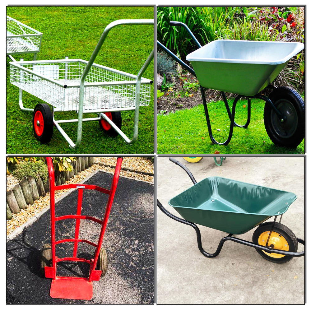 RUHUO gardener using wheelbarrow with RUHUO tube for smoother hauling