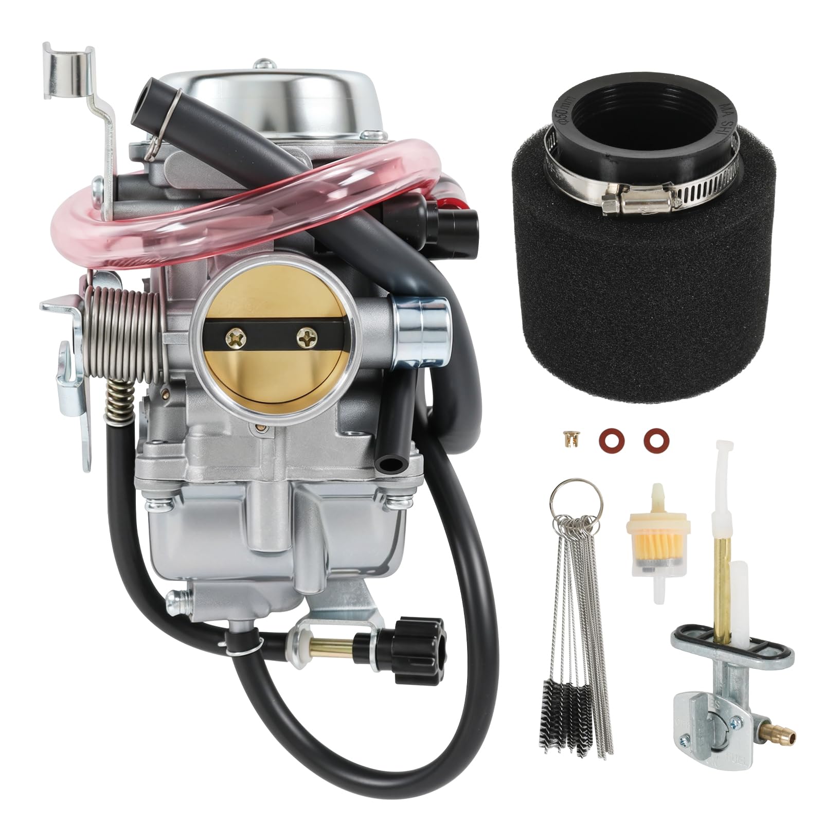 RUIANOMG carburetor front view showing precise fit and reliable airflow