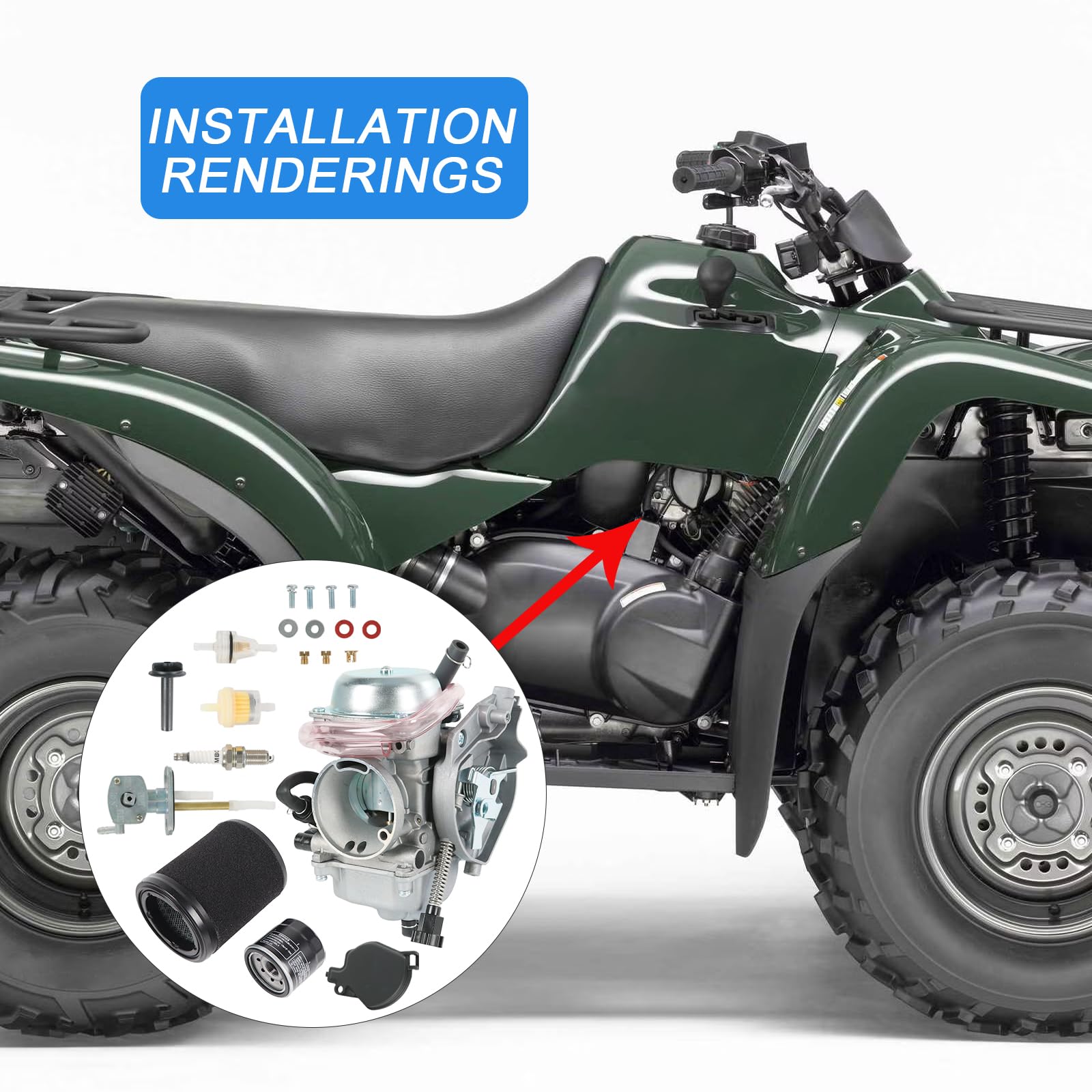 RUIANOMG carburetor installed on Kawasaki Prairie 360 improving throttle response