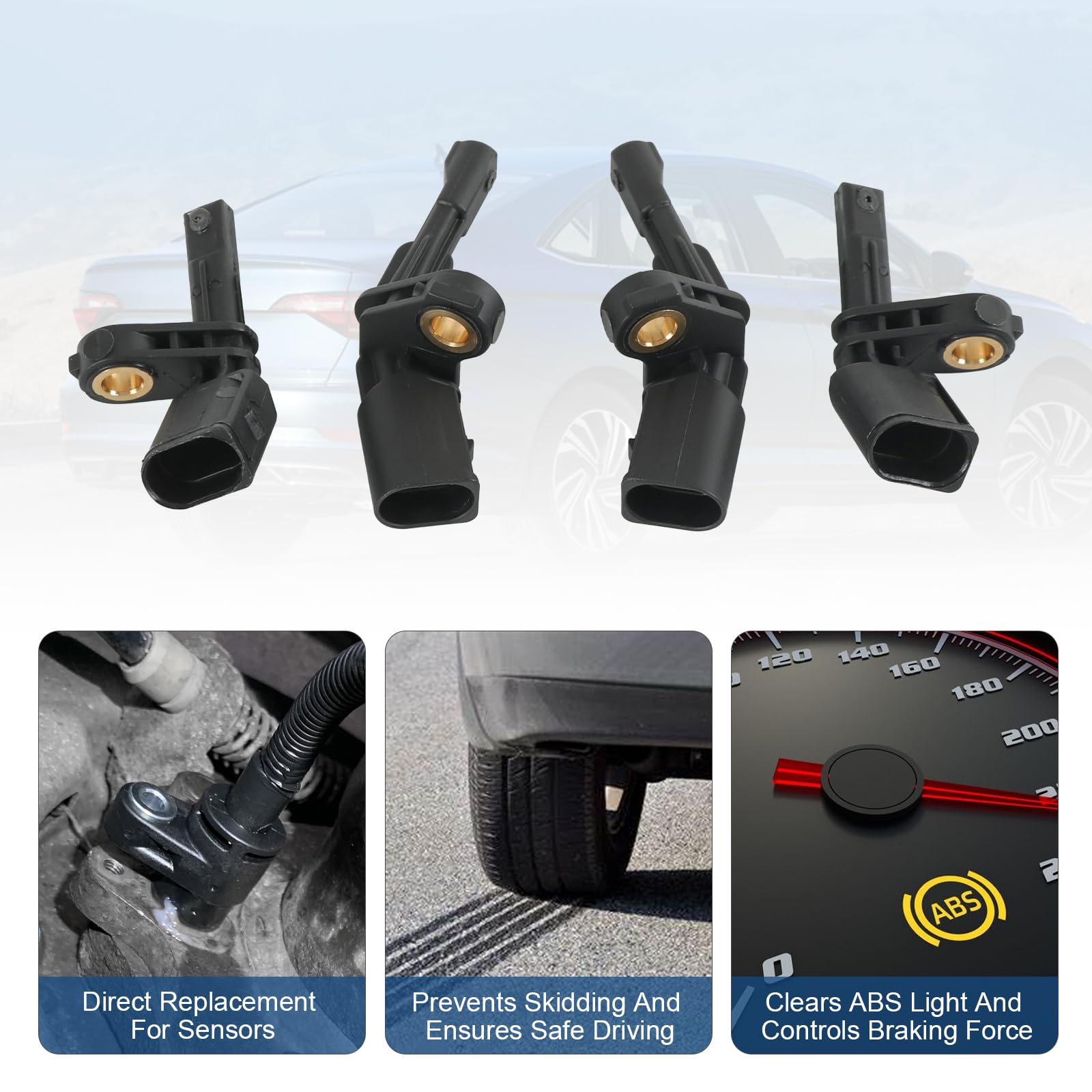 RUIANOMG sensor mounted at front wheel showing secure fit and reliability