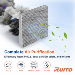 RUITO filter installed in glovebox housing for easy DIY replacement