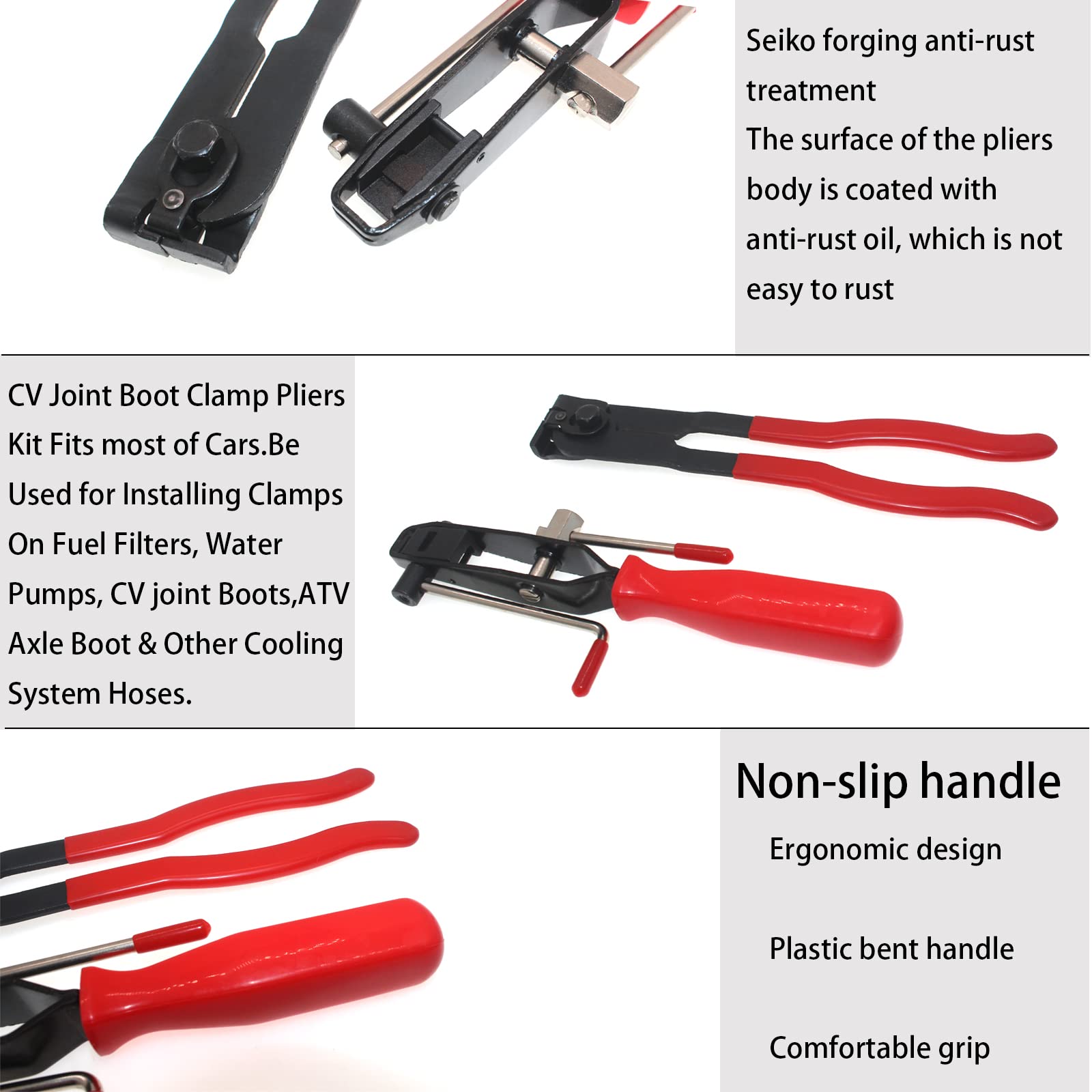 RUITONDA pliers compressing a CV boot clamp for secure sealing