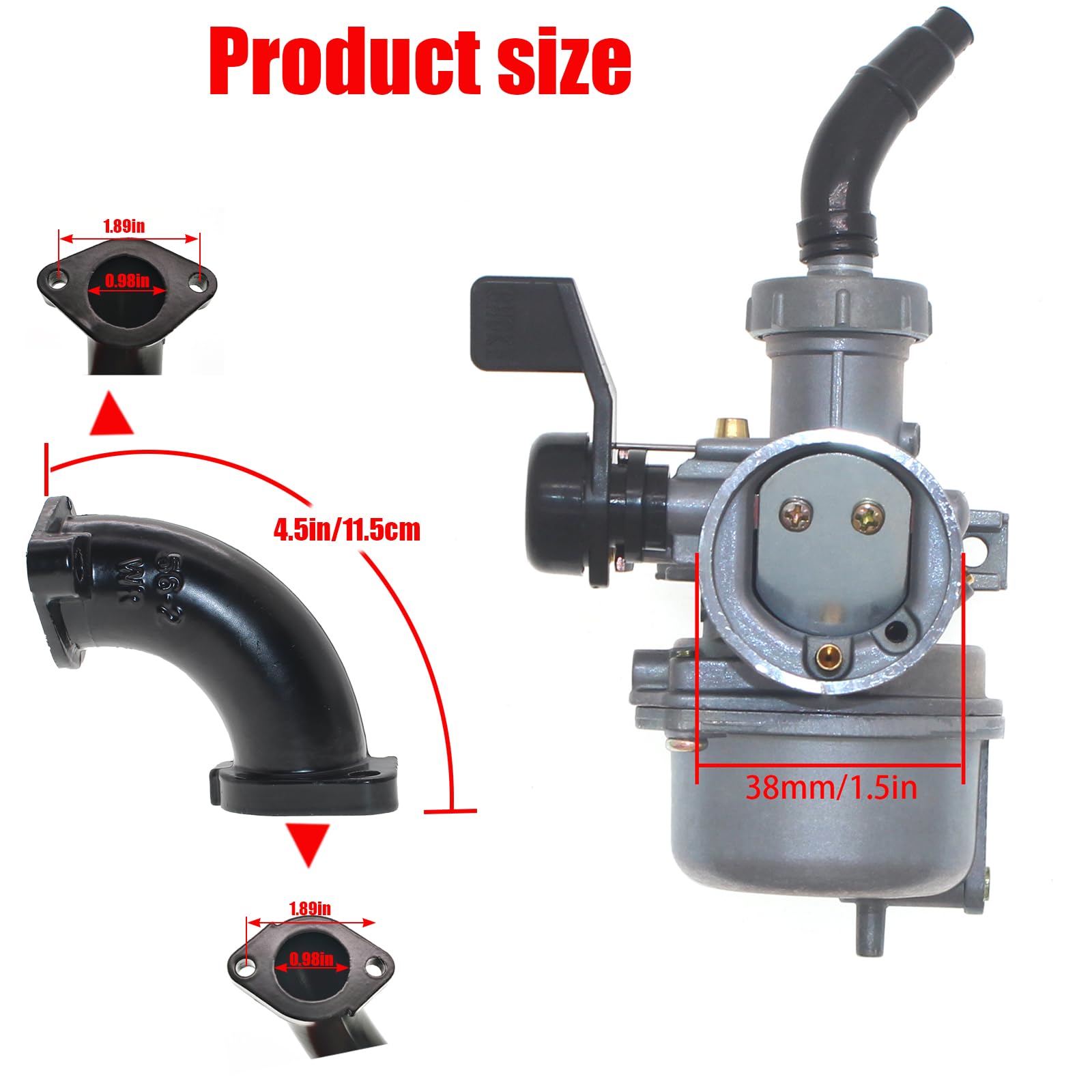 RUITONDA PZ22 mounting dimensions with scale showing easy fit benefit