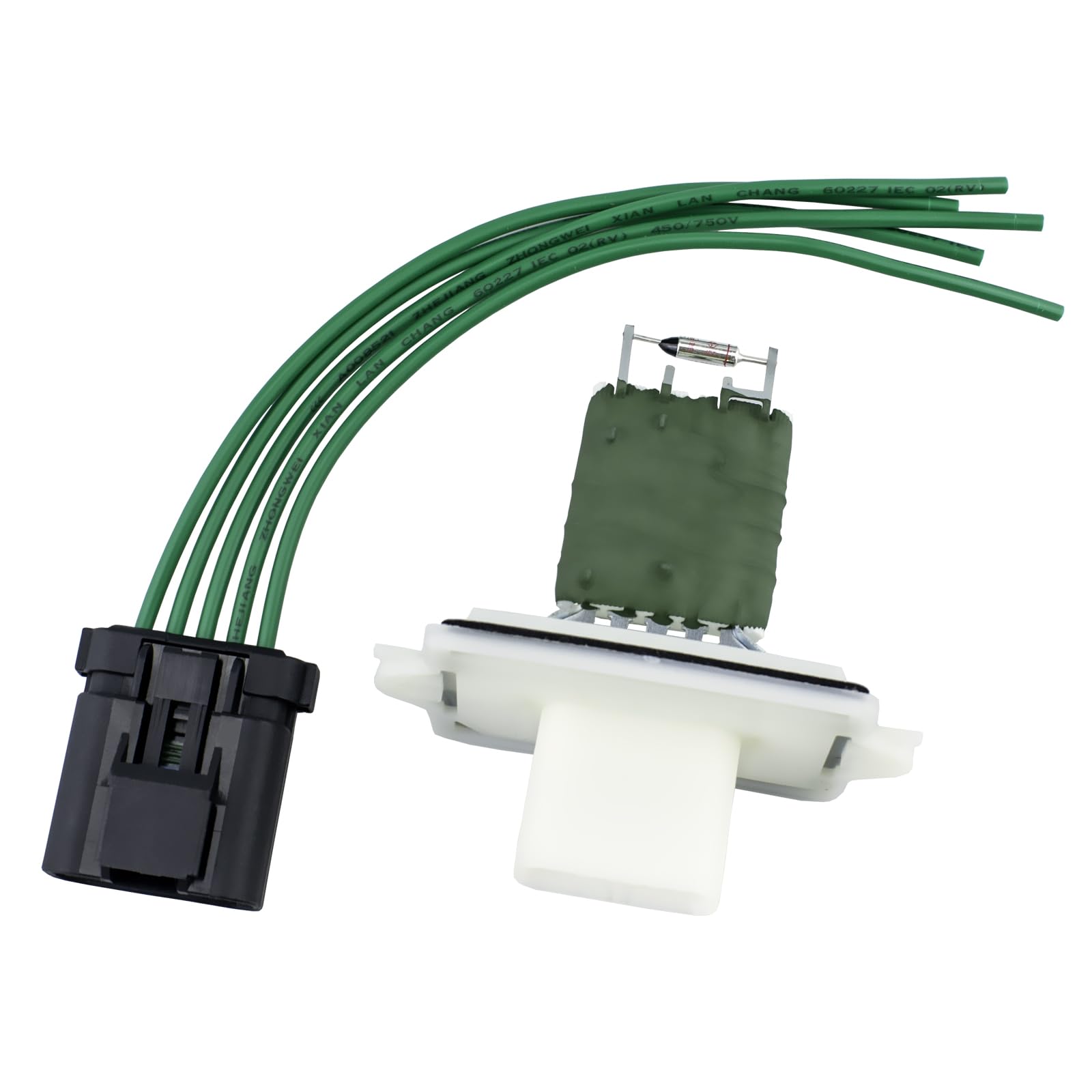 Ruizure front view blower resistor showing mounting and plug, ensures correct fit