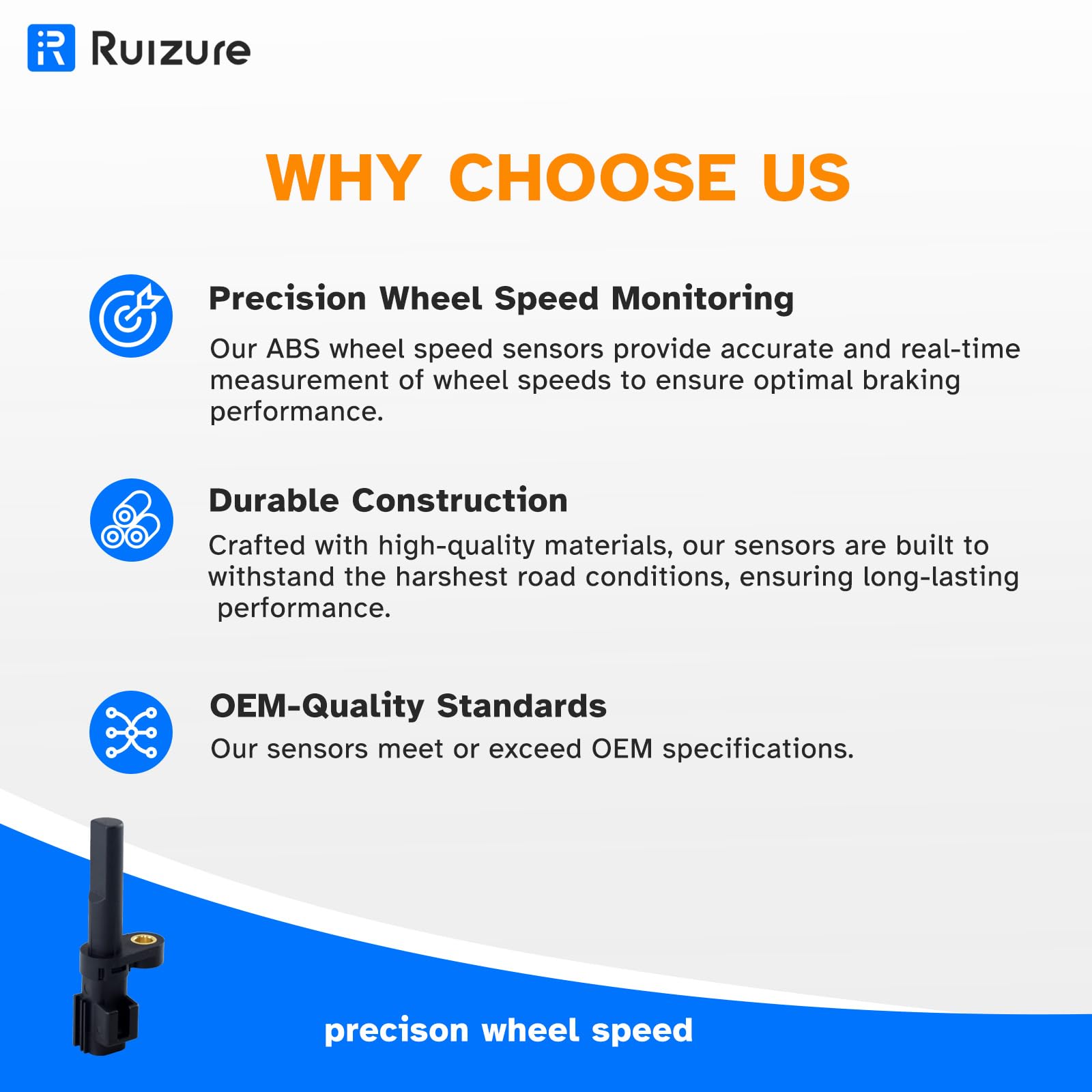 Ruizure sensors side-by-side showing length and mounting tab for easy comparison