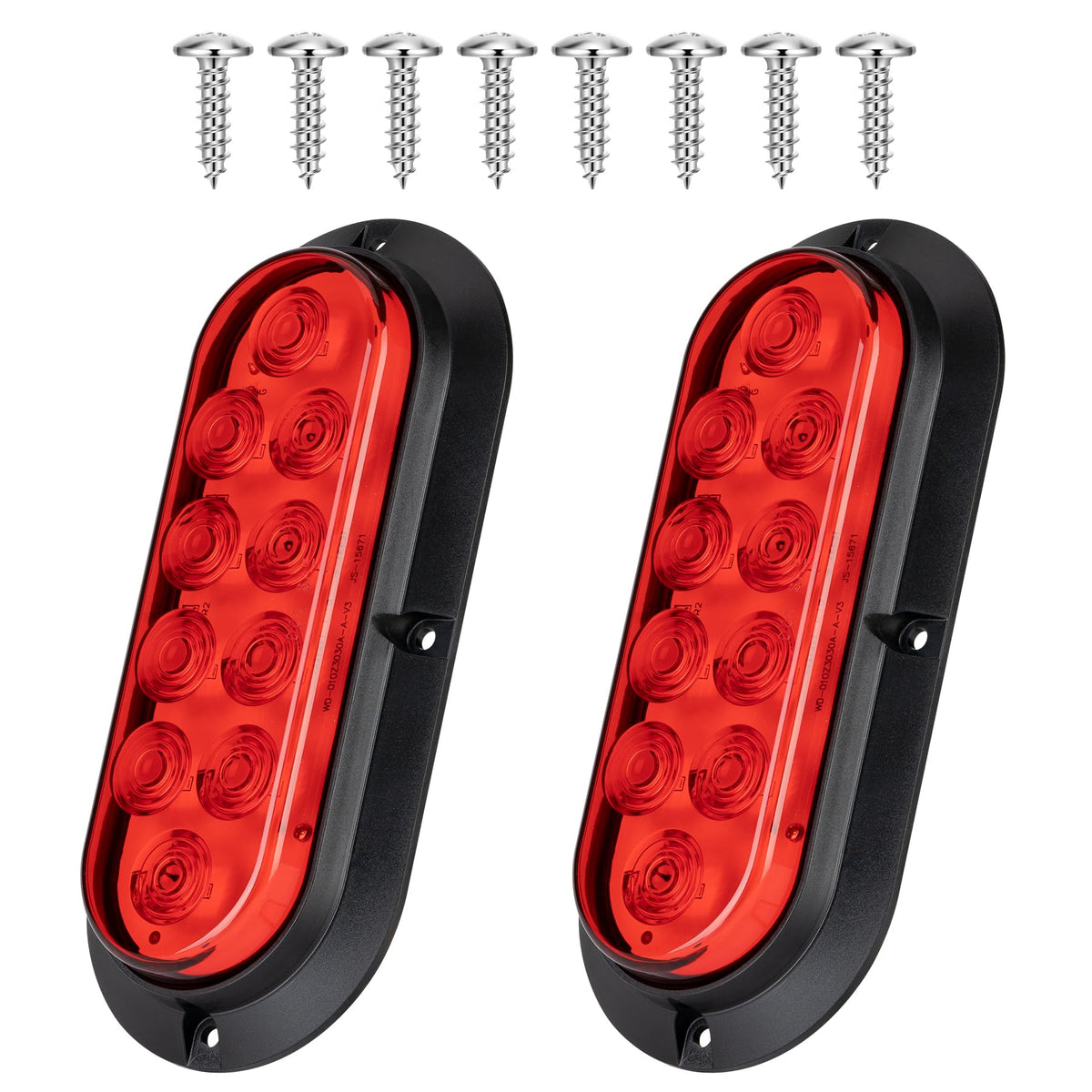 RUNBAITOO front view showing oval LED lens and bright signal clarity