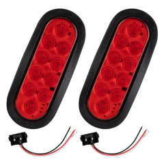 RUNBAITOO front view oval LED tail light showing bright signal clarity