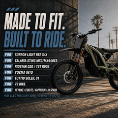 Runfarr plate mounted on ebike demonstrating improved front-end appearance