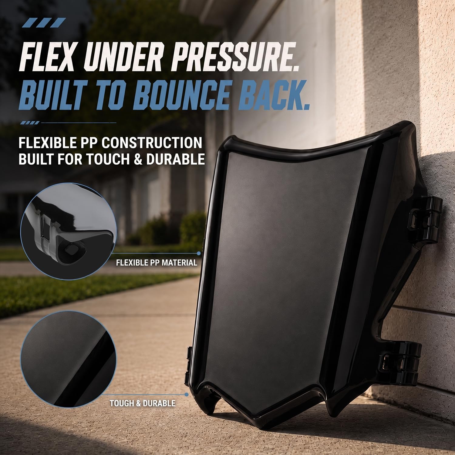 Runfarr side profile showing contoured shape for neat fit and aerodynamic look