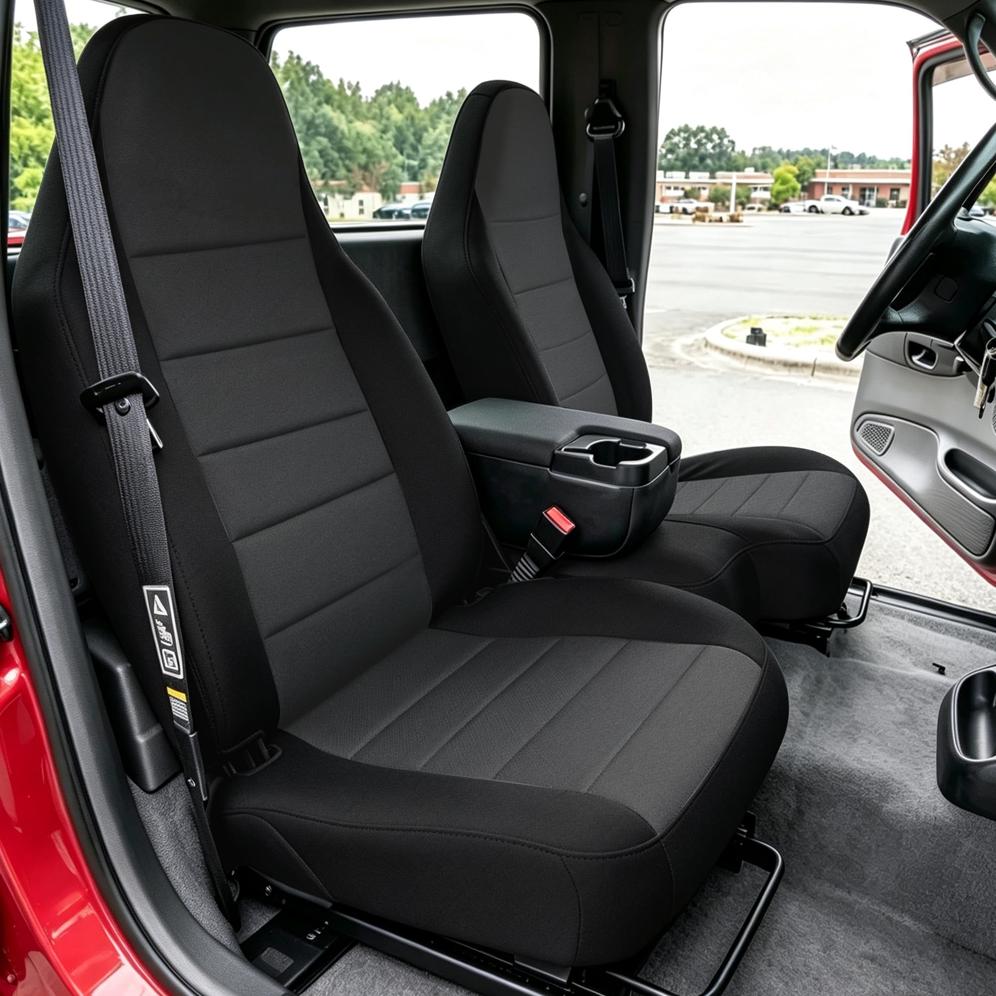 runfider front view bench seat cover showing clean fit and protection