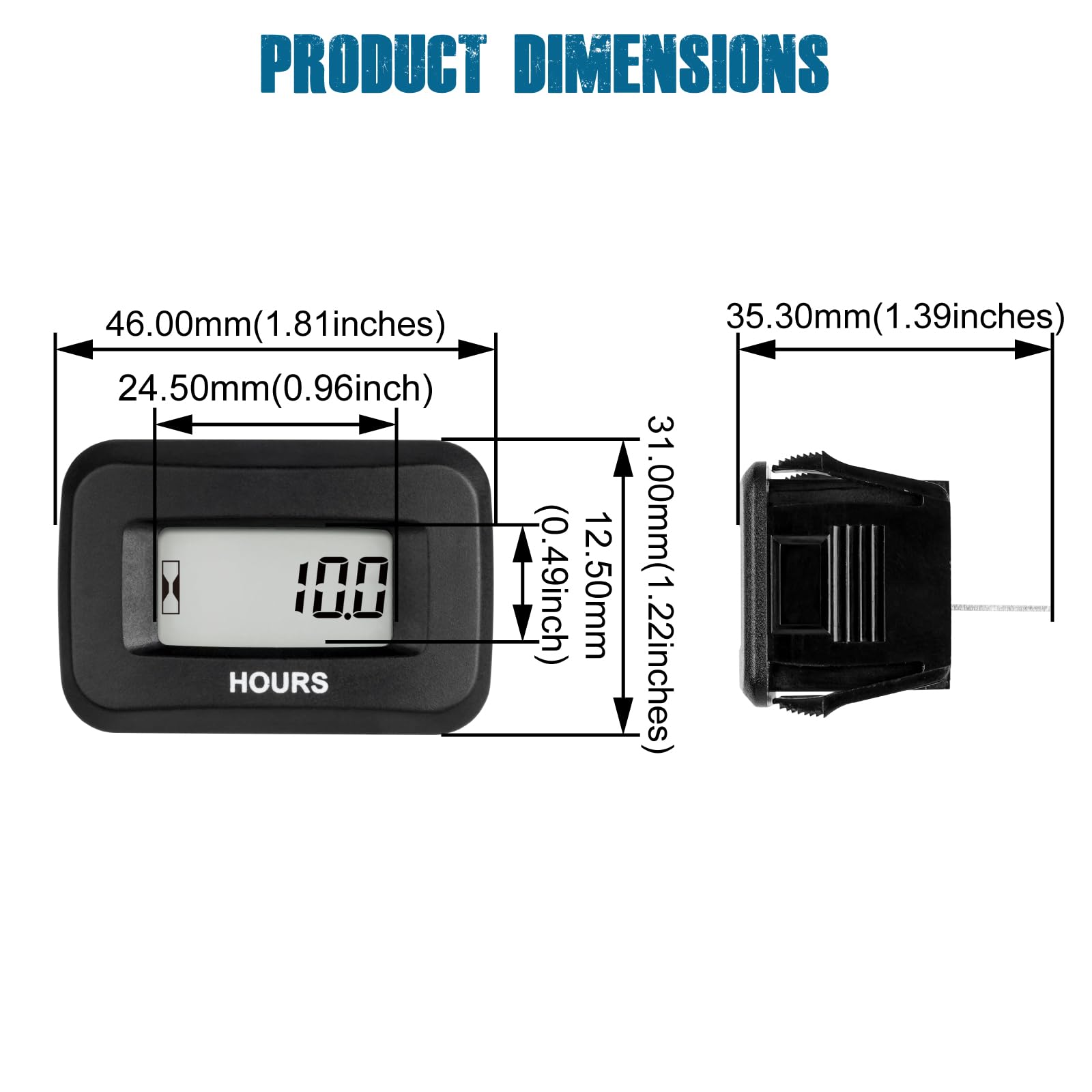 Runleader LCD close-up displaying precise hours for maintenance planning