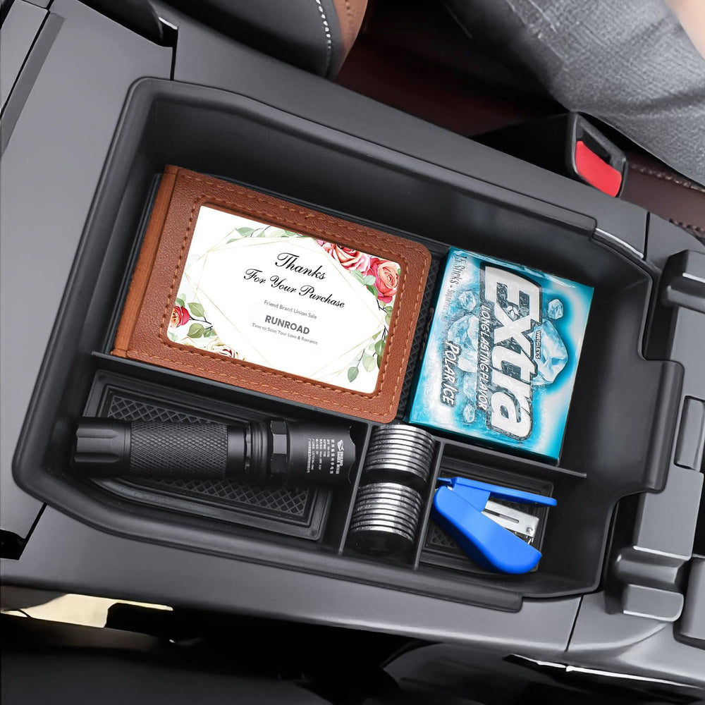 RUNROAD tray installed in 2026 Outback armrest for secure, custom fit