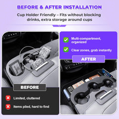 RUNROAD installed in RAM armrest demonstrating tidy organization while driving