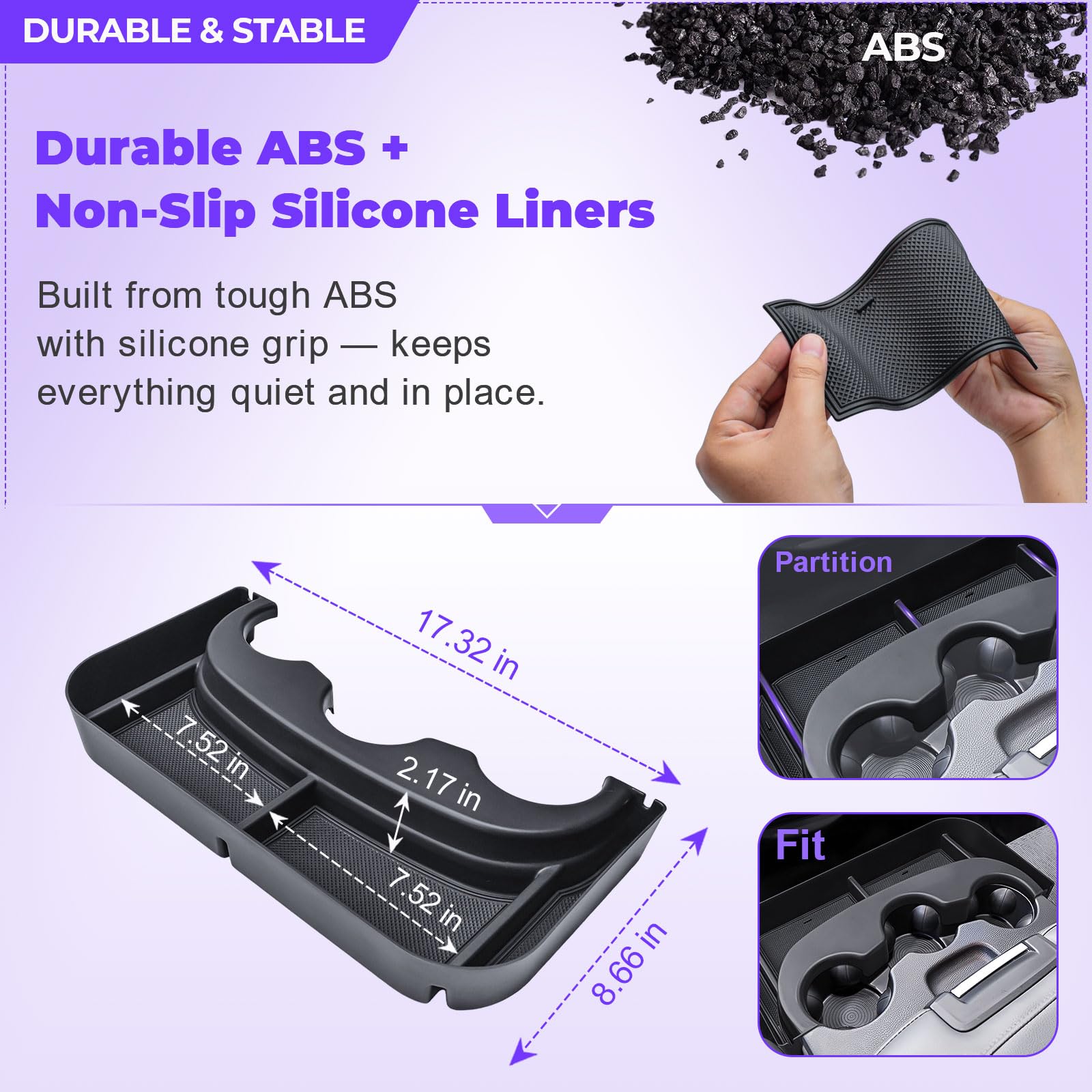 RUNROAD size comparison with hand illustrating compact fit and usable depth