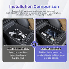 RUNROAD top view of compartment layout organizing phone, keys, coins efficiently
