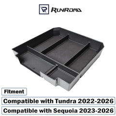 RUNROAD top-down layout highlighting sectioned storage for easy organization