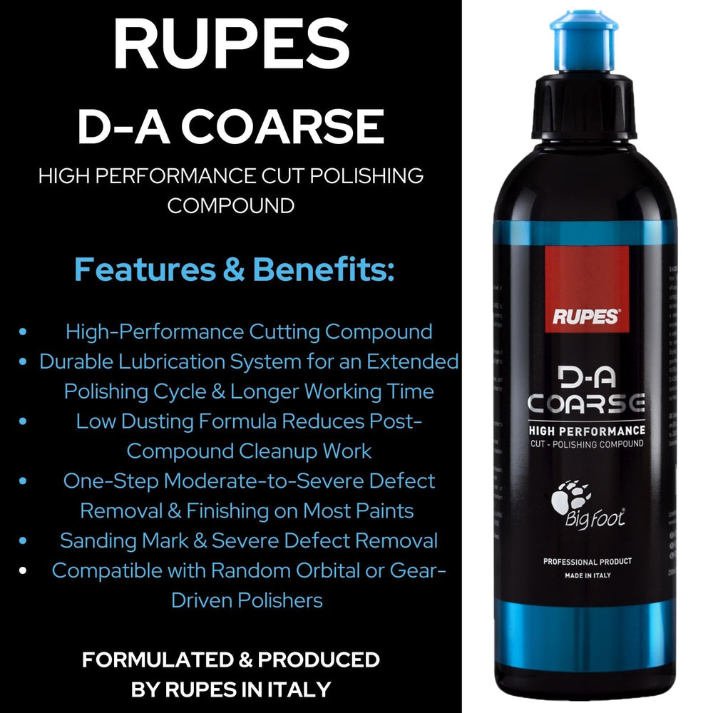 RUPES bottle close-up showing label and compound texture for confident selection