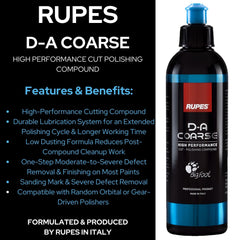RUPES bottle close-up showing label and compound texture for confident selection