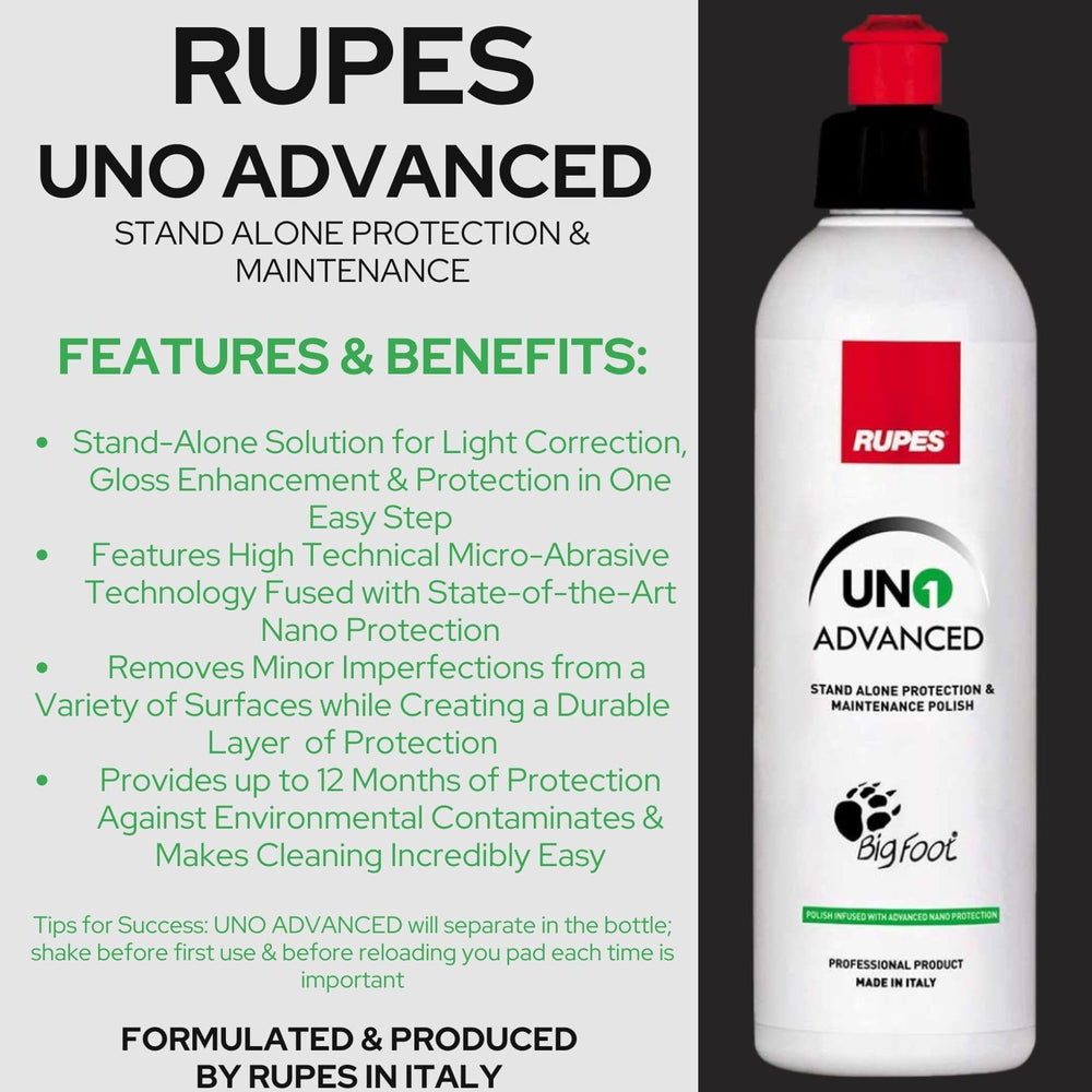 RUPES UNO Protect wiped to reveal instant gloss and protective finish