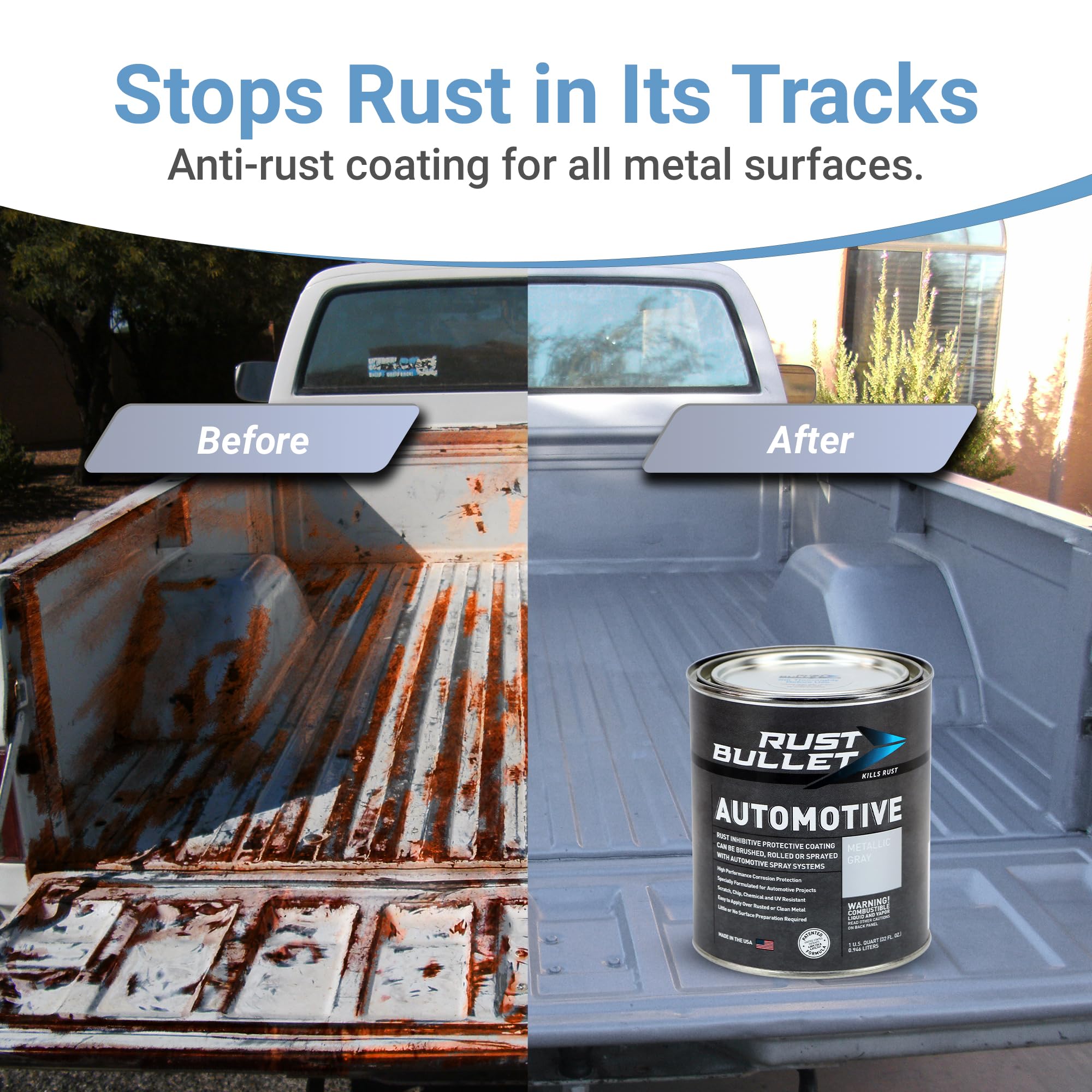 RUST BULLET being brushed onto metal showing easy application and coverage