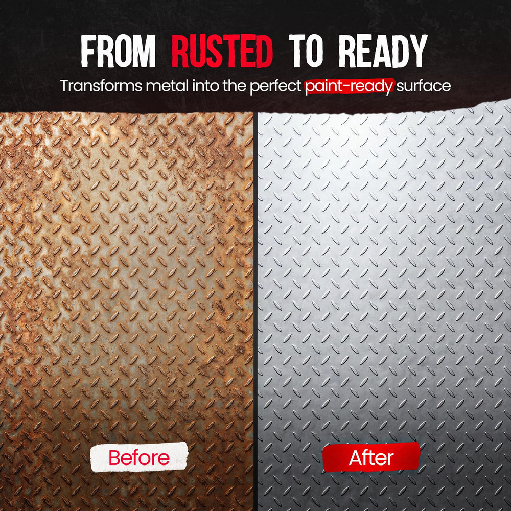 RUST BULLET close-up of treated metal texture improving adhesion
