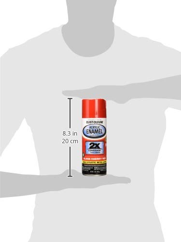 Rust-Oleum can next to ruler and tools showing size and coverage estimation benefit