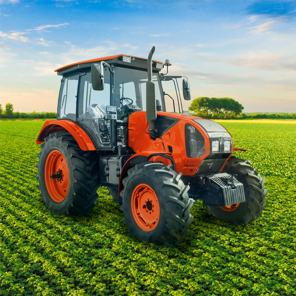 Rust-Oleum painted tractor panel in Kubota orange demonstrating smooth durable finish