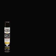 Rust-Oleum can spraying truck bed demonstrating fast coverage