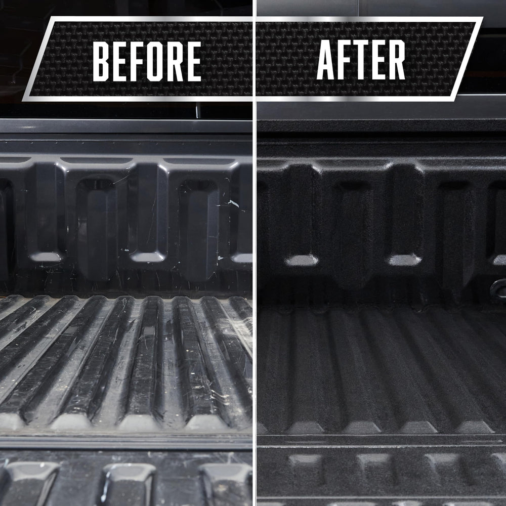 Rust-Oleum on running board detail showing restored protection and finish