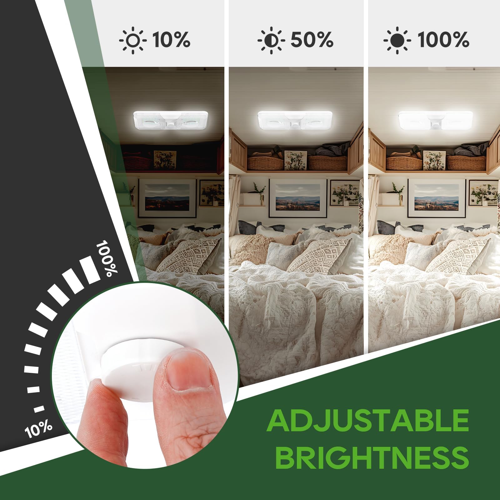 RVGUARD side profile of mounted dome demonstrating compact ceiling profile