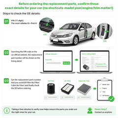 RVgolf cabin filter front packaging highlighting clean-air replacement benefit