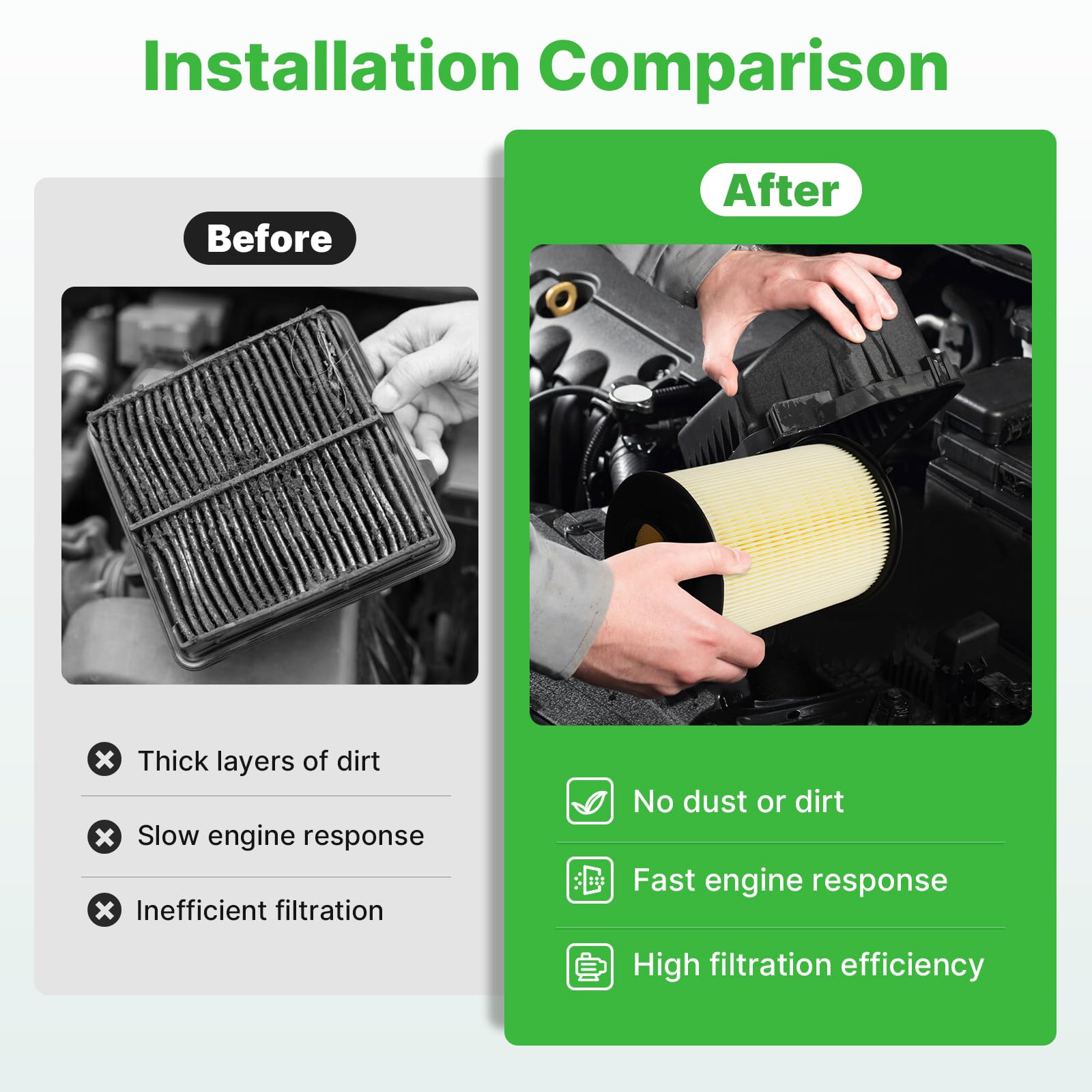 RVgolf cabin filter placed into HVAC slot demonstrating quick, correct fit