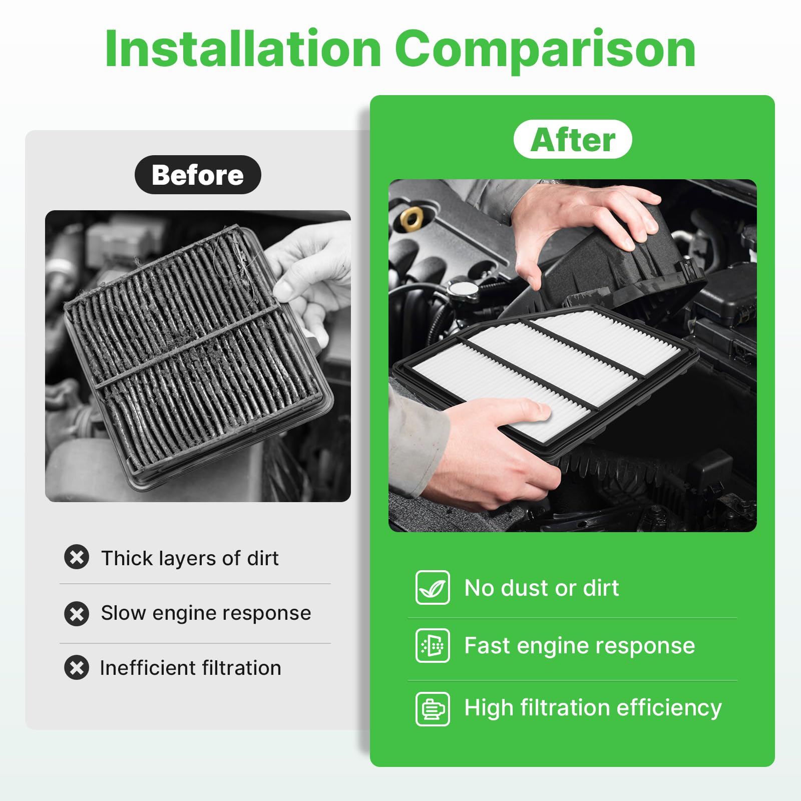 RVgolf cabin filter installation step showing easy swap and quieter HVAC