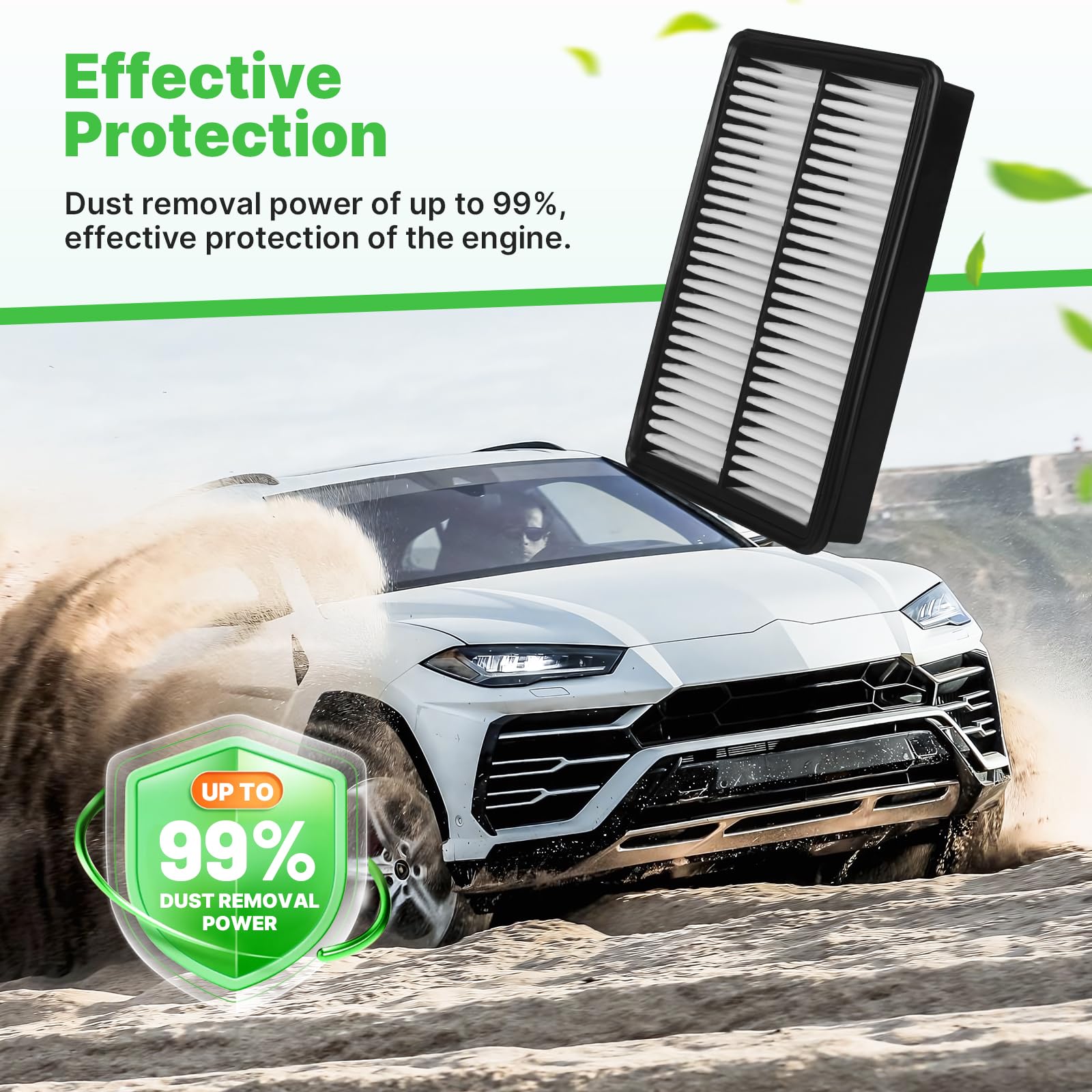 RVgolf cabin filter layered material detail benefit: multi-layer trapping of dust and pollen