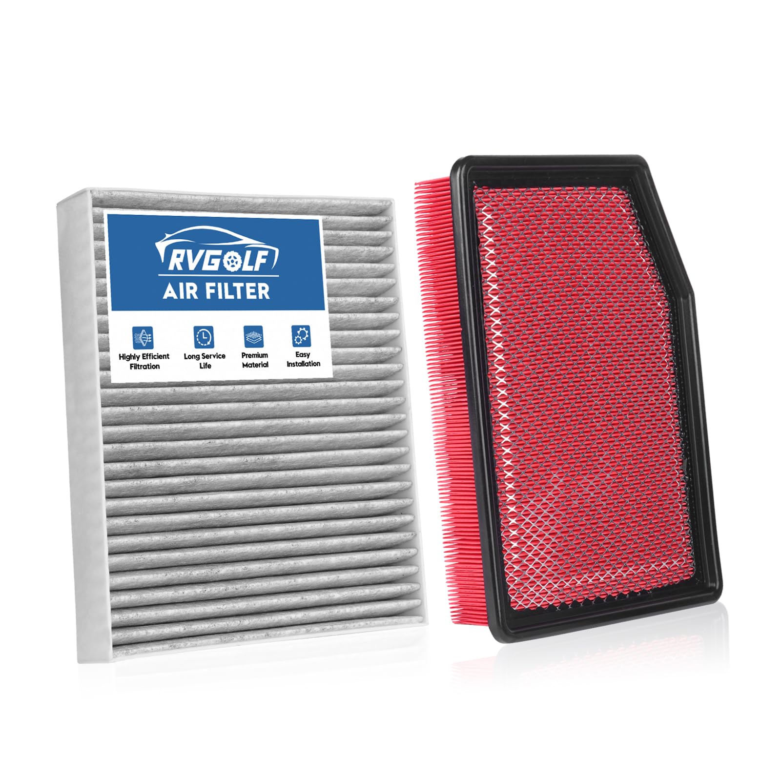 RVgolf engine filter front packaging showing durable replacement and easy fit