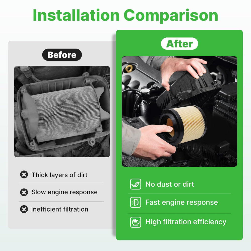 RVgolf filters installed in Bronco engine bay demonstrating correct fitment