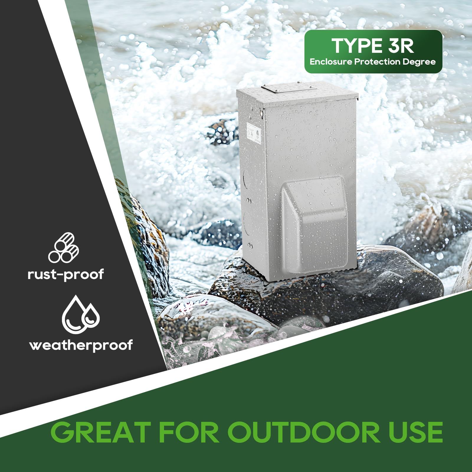 RVGUARD cover held at 90 degrees enabling hands-free wiring and easier setup