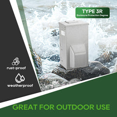 RVGUARD cover held at 90 degrees enabling hands-free wiring and easier setup