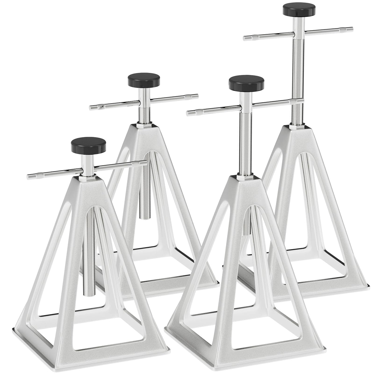 RVGUARD front view of four-pack stack jacks showing compact portable storage benefit