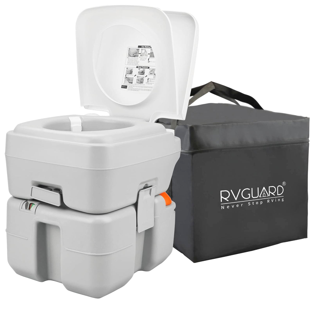 RVGUARD front profile showing full unit and secure latches for easy transport