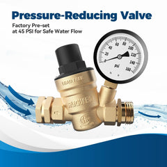 RVGUARD closeup of pressure gauge provides clear readings for safe use