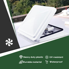RVGUARD installed on RV roof demonstrating improved cabin air circulation