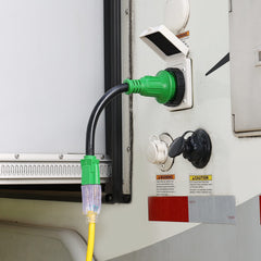 RVGUARD locking connector threaded ring close-up showing secure waterproof seal benefit