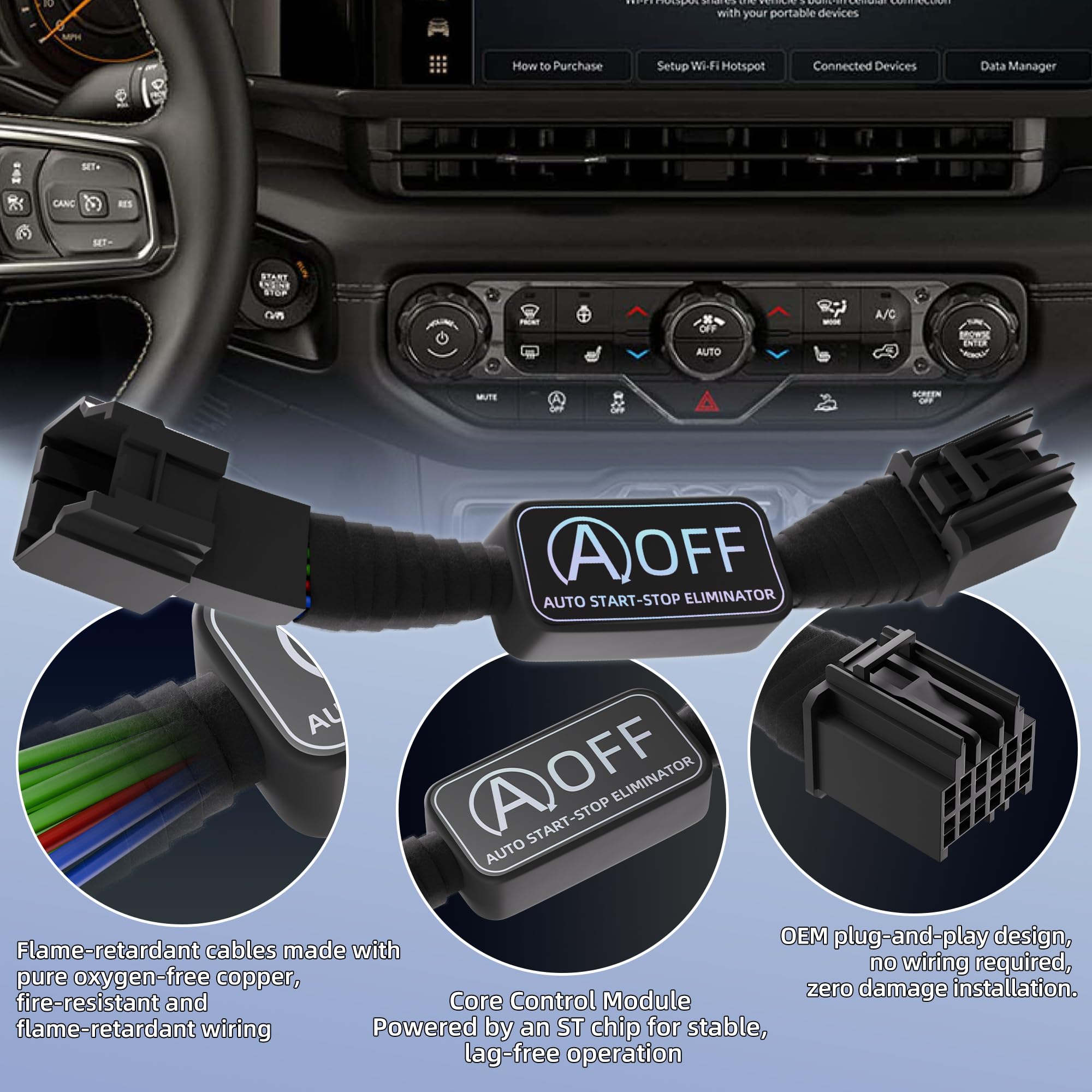 RVMARINEPAT harness plugged into SGW in-vehicle preserving electronics and avoiding errors