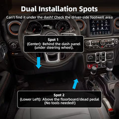 RVMARINEPAT module location above driver floorboard showing quick install convenience