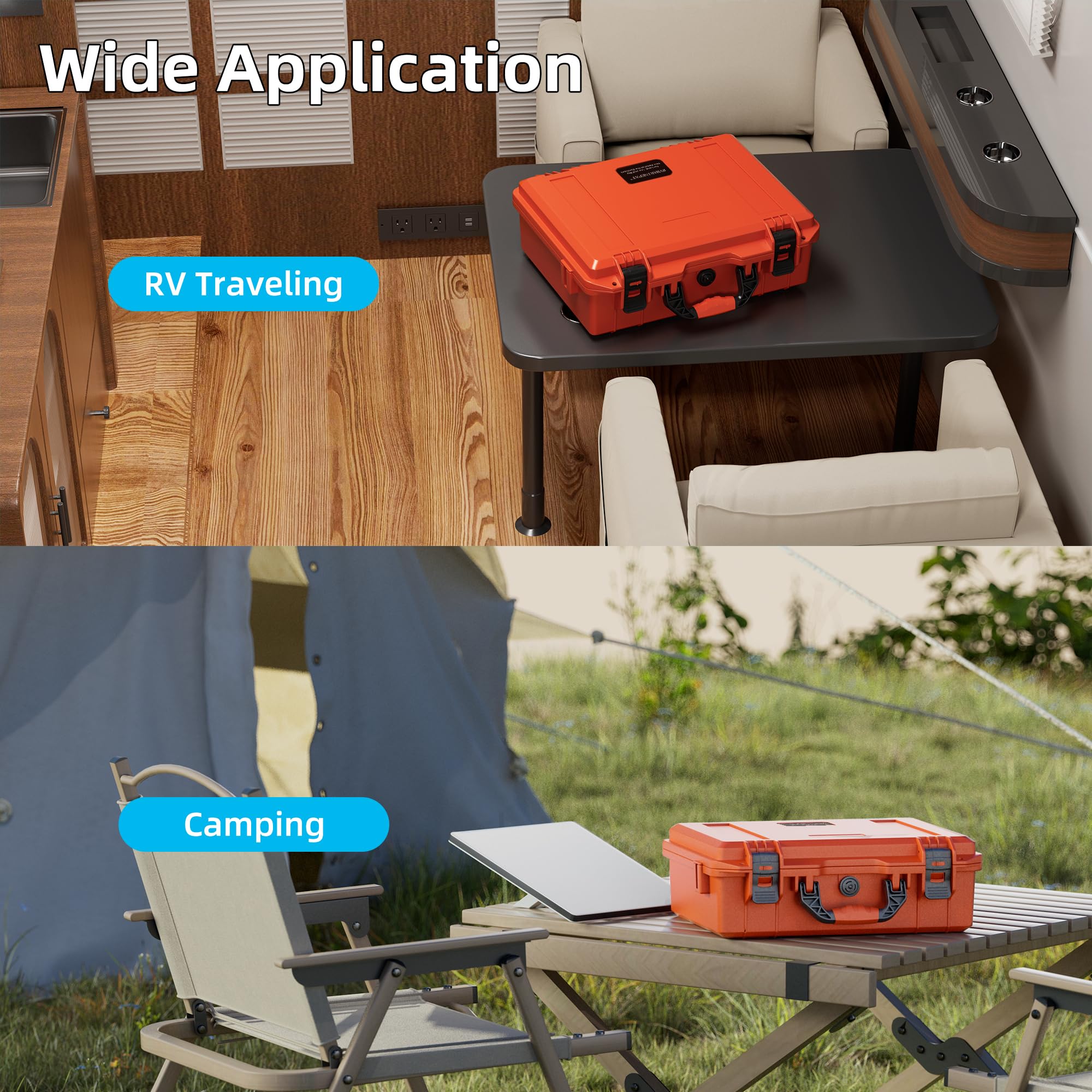 RVMARINEPAT case beside laptop showing compact size and travel-friendly portability