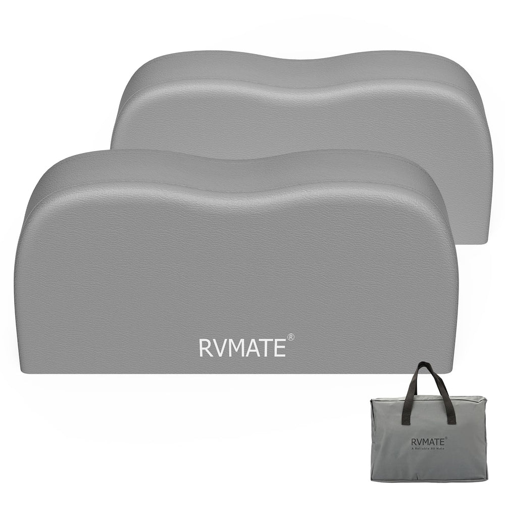 RVMATE front view of dual-axle tire covers in pack showing protective shield