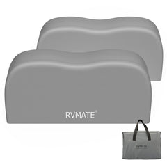 RVMATE front view of dual-axle tire covers in pack showing protective shield