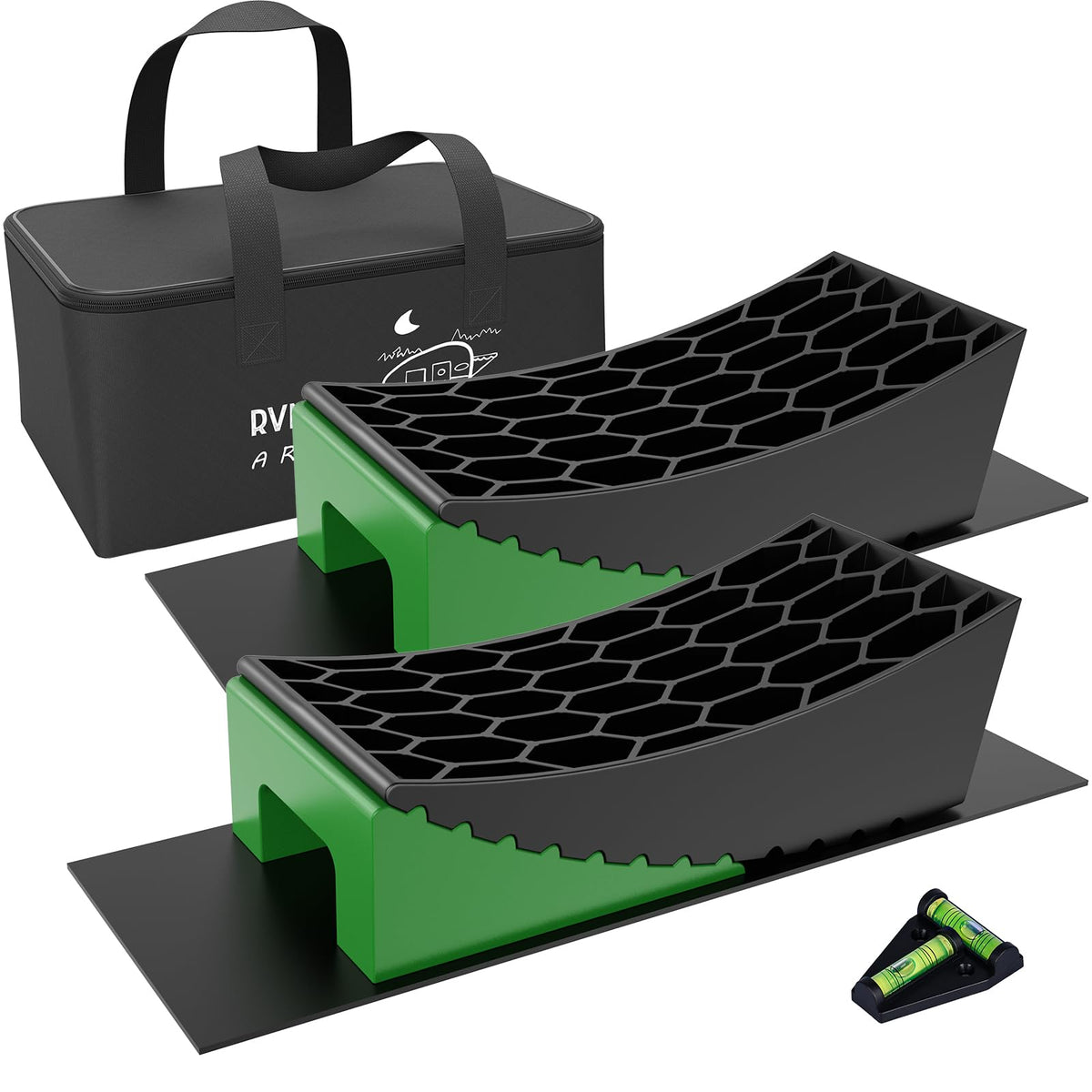 RVMATE front view of full kit showing portability and quick setup benefit