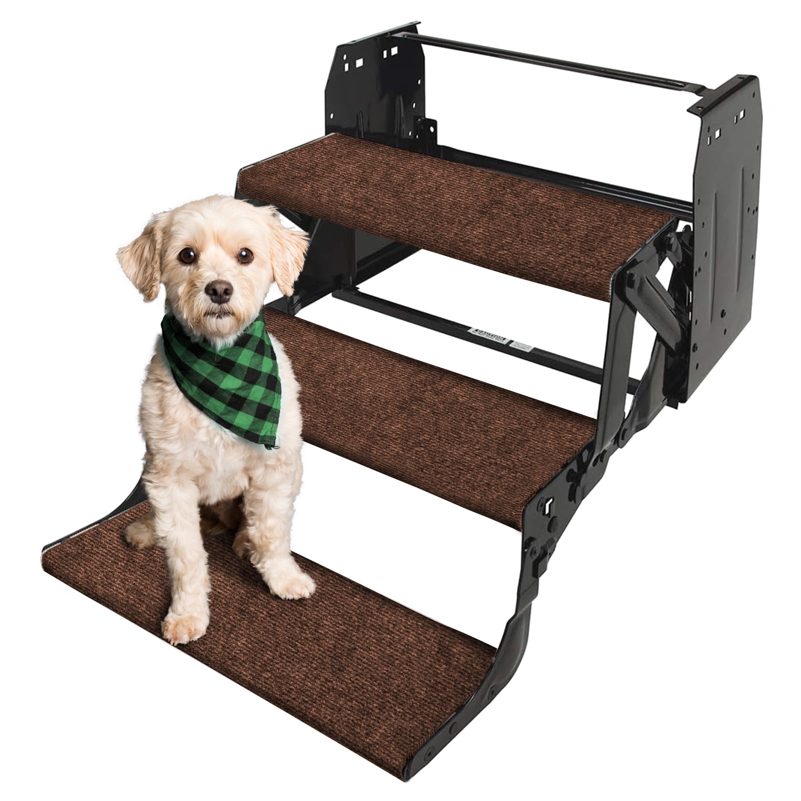 RVMATE front view of three-step rugs showing pack and size benefit
